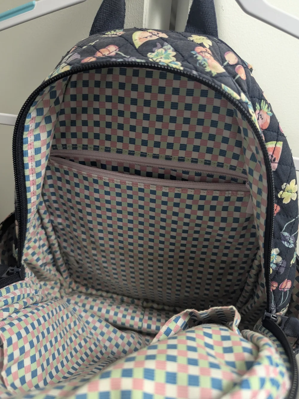 Vera Bradley Navy Floral Quilted Mini Backpack